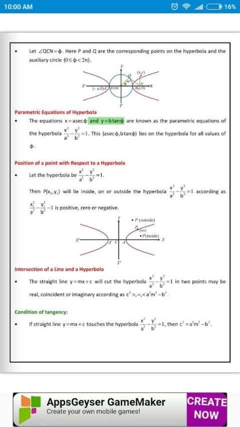 Maths Hyperbola Formula Book скриншот 3