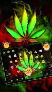 Neon Rasta Weed Smoke Theme Keyboard screenshot 1