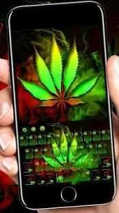 Neon Rasta Weed Smoke Theme Keyboard screenshot 2
