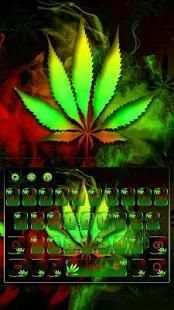 Neon Rasta Weed Smoke Theme Keyboard screenshot 3