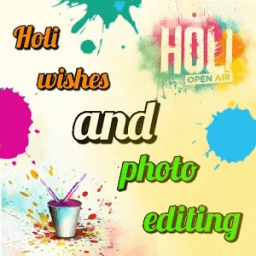 ikon Holi wishes and photo editing