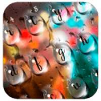Neon Rainy Glass Waterdrop Keyboard Theme on 9Apps
