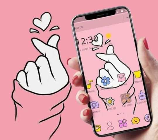 Finger Heart Love Theme screenshot 4