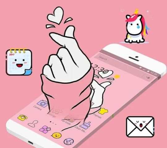 Finger Heart Love Theme screenshot 1