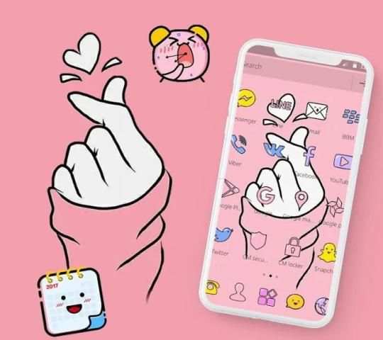 Finger Heart Love Theme screenshot 3
