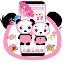 ikon Pink Cute Lovely Panda