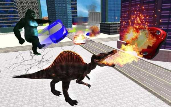 Dino Rampage Attack: City T-Rex VS Angry Gorilla screenshot 6
