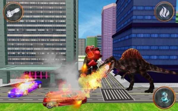 Dino Rampage Attack: City T-Rex VS Angry Gorilla screenshot 1