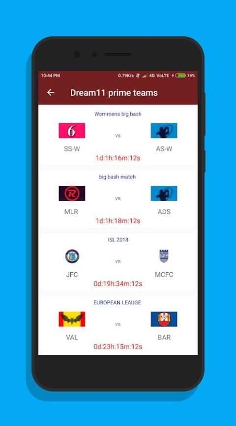 Dream11 Prime teams screenshot 2