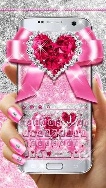 Pink Glitter Bow Keyboard screenshot 3