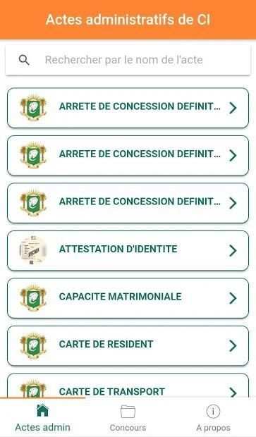 Pièces administratives CI screenshot 5