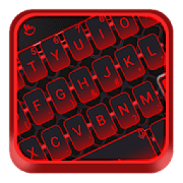 Simple Neon Red Metal Keyboard Theme icon