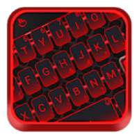 Simple Neon Red Metal Keyboard Theme on 9Apps