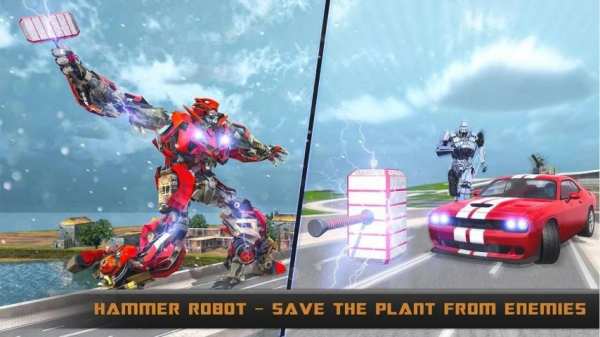 Real Robot Transformation – Hammer Superhero Game screenshot 3