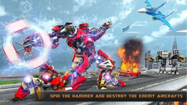 Real Robot Transformation – Hammer Superhero Game screenshot 4