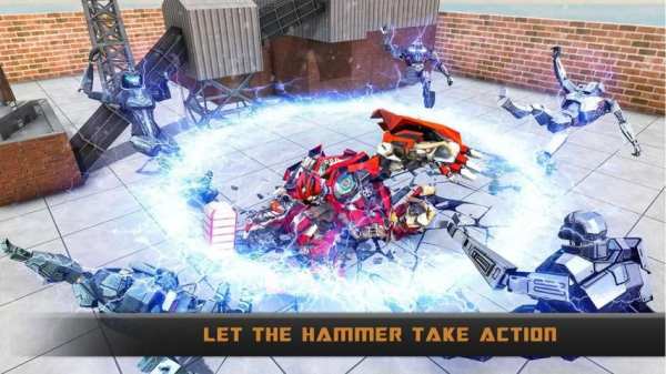 Real Robot Transformation – Hammer Superhero Game screenshot 1