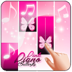 Pink piano tiles butterfly icon