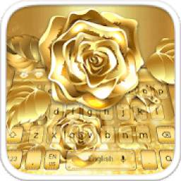 Golden Rose Keyboard Theme 10001006