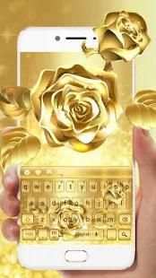 Tema Keyboard Rose Emas screenshot 1
