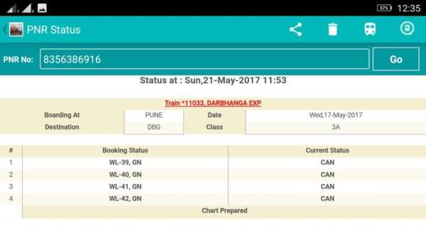 PNR Status screenshot 4