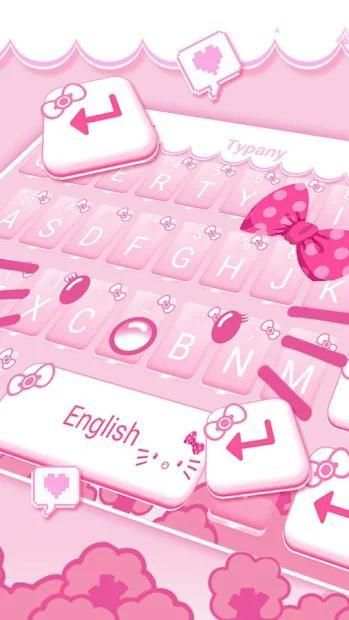 Pink Cute Kitty Keyboard screenshot 1