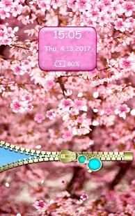 Sakura Lock Screen Zipper screenshot 2