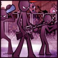 怒っている不器用なスティックマン