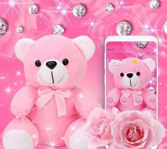 Pink Diamond Teddy Bear Theme screenshot 3