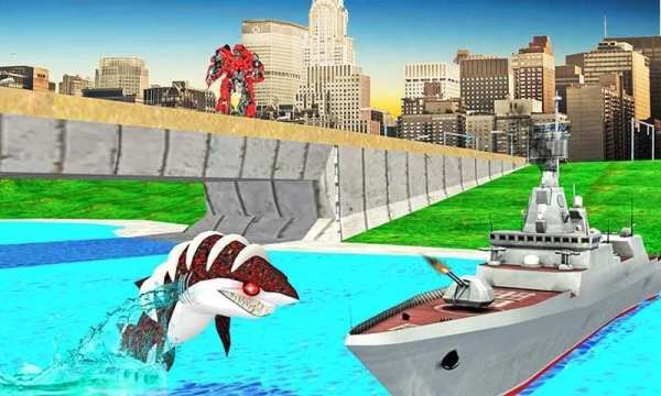 Robot Shark Simulator:Angry Shark Attack स्क्रीनशॉट 17