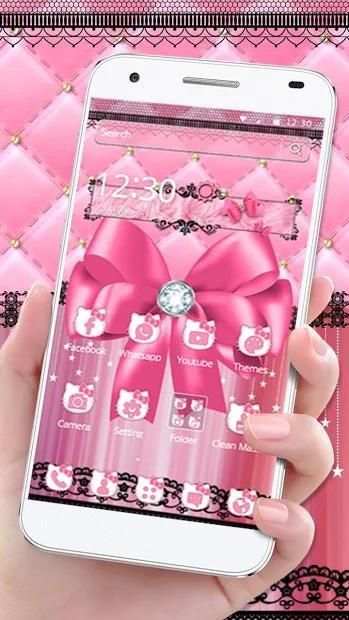 Pink Bow Black Lace Theme screenshot 3