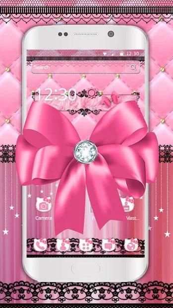 Pink Bow Black Lace Theme screenshot 2