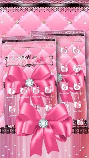 Pink Bow Black Lace Theme screenshot 1