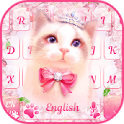 ikon Pink Kitty Flower keyboard