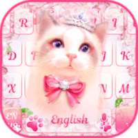 Pink Kitty Flower keyboard on 9Apps