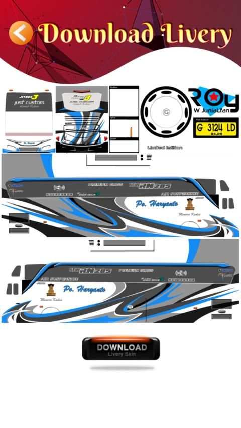 Livery Bus PO Haryanto Jetbus 3 screenshot 4