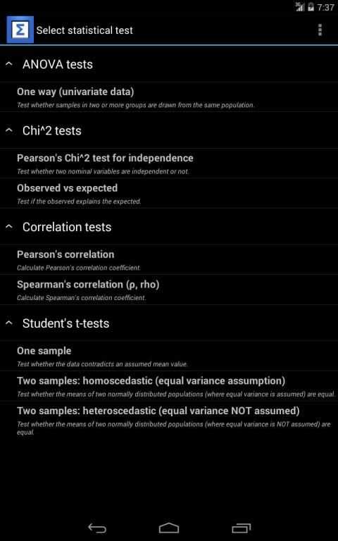 STA: Statistical Toolbox screenshot 1
