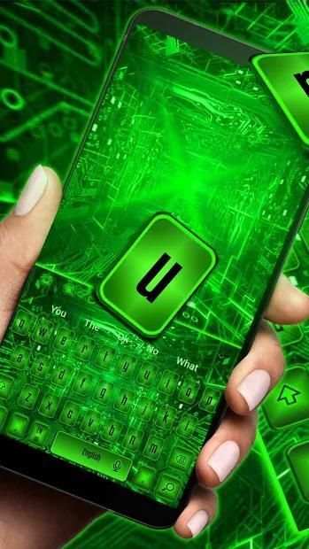 Neon Green Light Animated Keyboard Theme screenshot 4