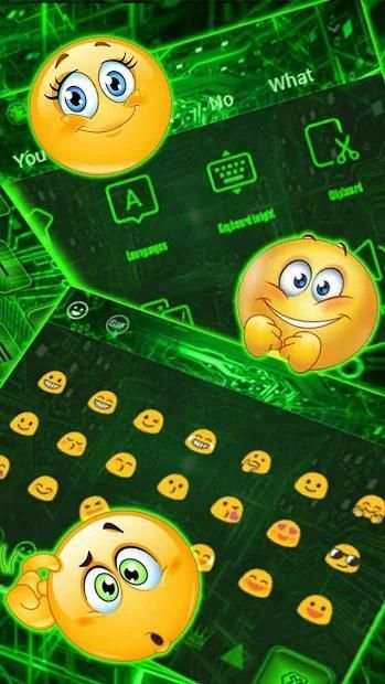 Neon Green Light Animated Keyboard Theme screenshot 2