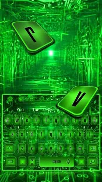 Neon Green Light Animated Keyboard Theme screenshot 1