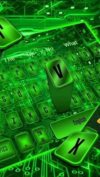 Neon Green Light Animated Keyboard Theme screenshot 3