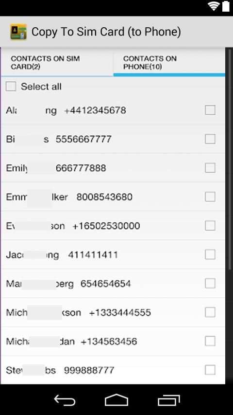 Copy To Sim Card (to Phone) screenshot 5