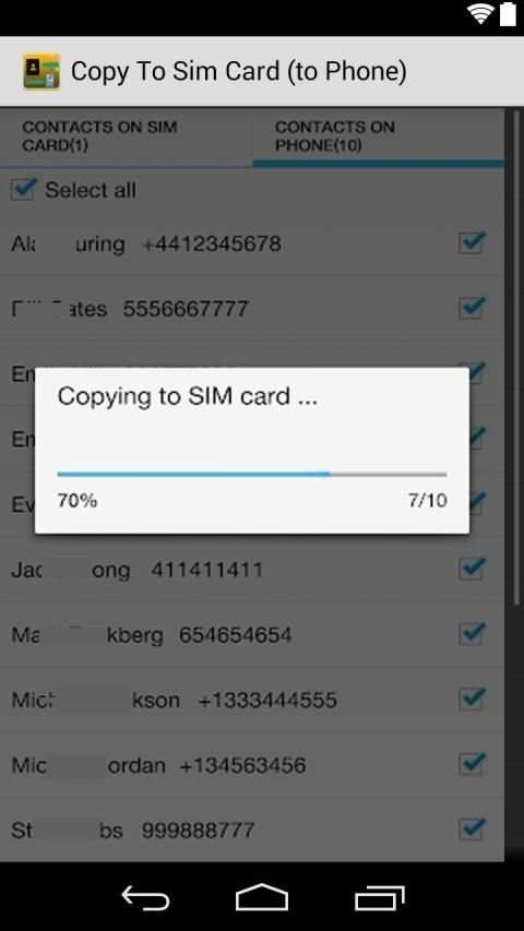 Copy To Sim Card (to Phone) screenshot 3