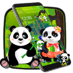 ikon Cute Panda Forest Launcher Theme *