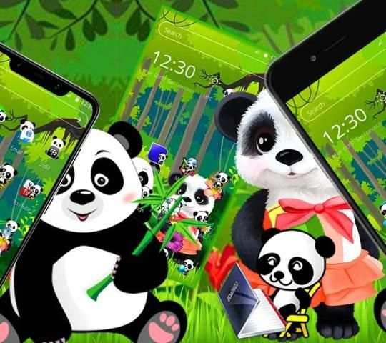 Cute Panda Forest Launcher Theme * screenshot 2