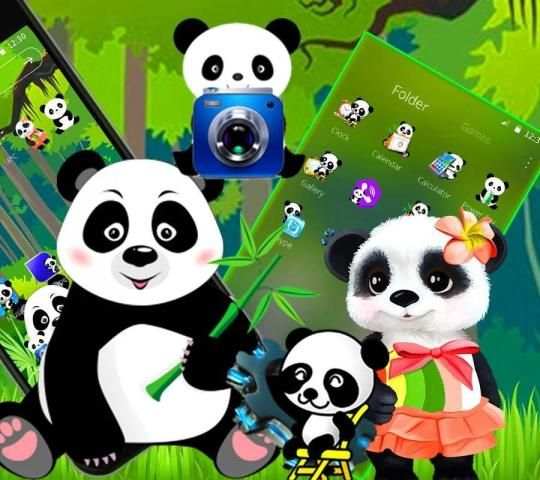 Cute Panda Forest Launcher Theme * screenshot 1