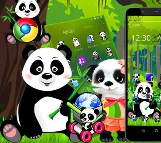 Cute Panda Forest Launcher Theme * screenshot 4
