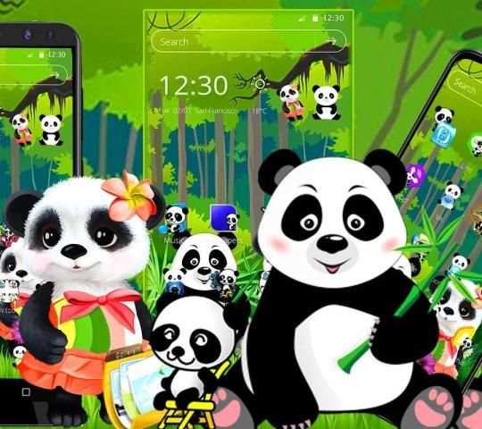 Cute Panda Forest Launcher Theme * screenshot 3