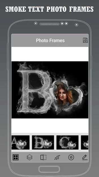 Smoke Text Photo Frame Editor स्क्रीनशॉट 1