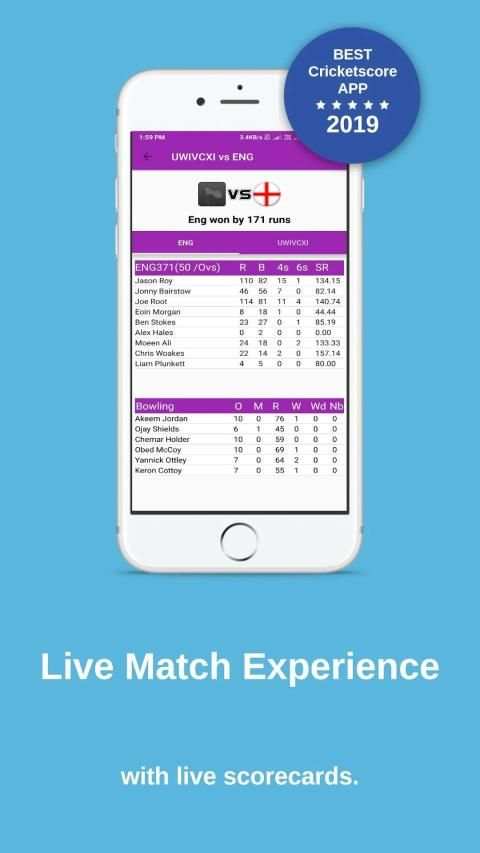Cricket Live Updates | Cricket Scores स्क्रीनशॉट 1