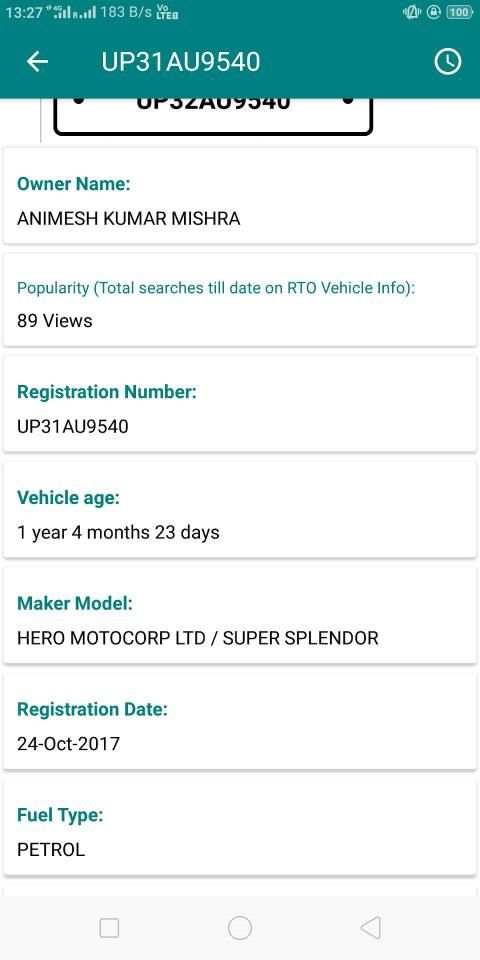 RTO Info screenshot 2